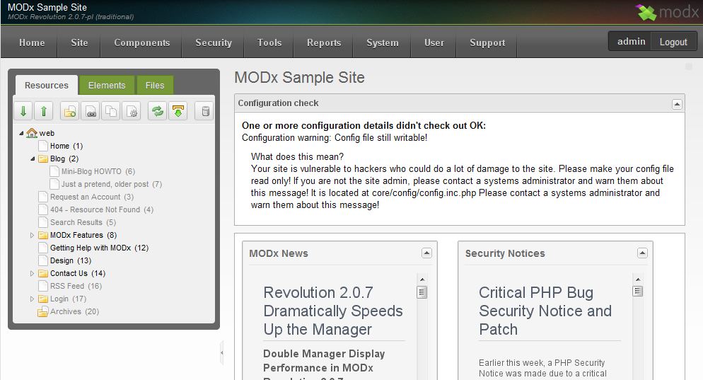 Система администрирования Modx